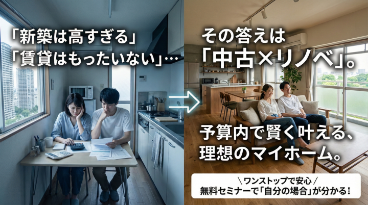新築は高すぎる。でも賃貸では資産が残らない。 いま「中古＋リノベ」という住まい方が選ばれる理由とは？