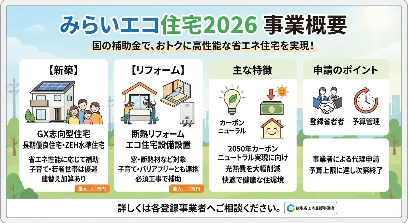みらいエコ住宅2026★国からの補助金制度！