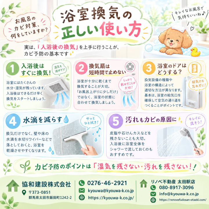 【浴室換気の正しい使い方】