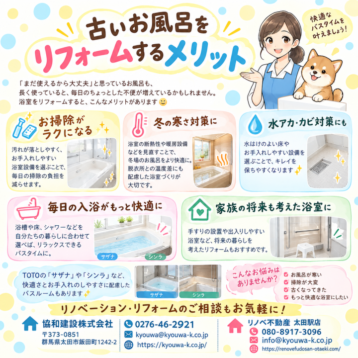 古いお風呂をリフォームするメリット