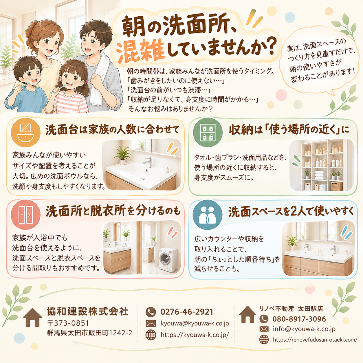 朝の洗面所、混雑していませんか？