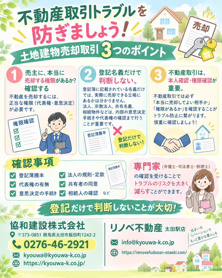 【不動産取引のトラブルを防ぐために！】