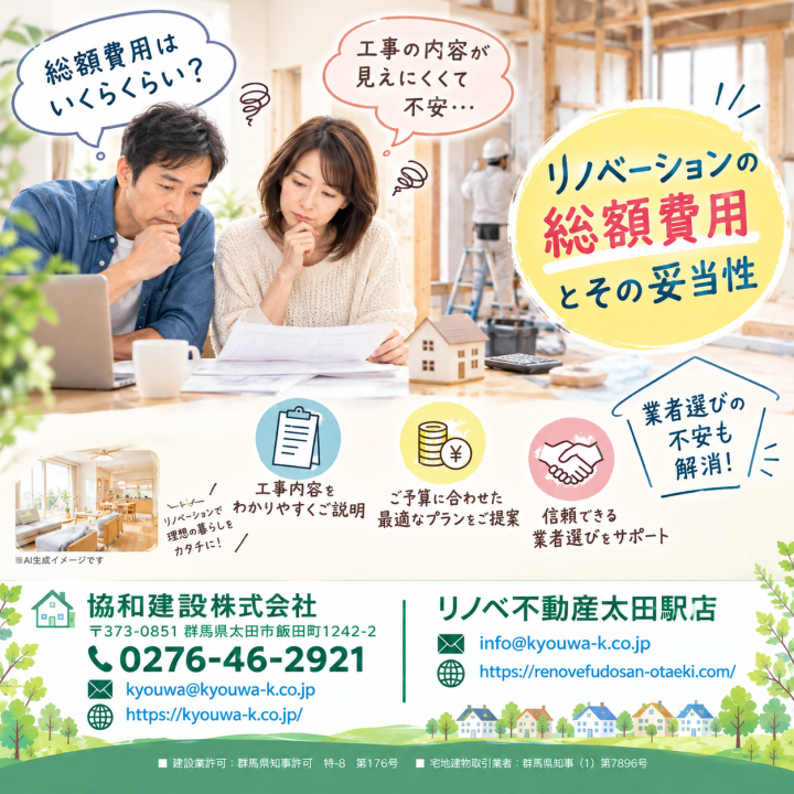 リノベーションの総額費用、本当に適正ですか？