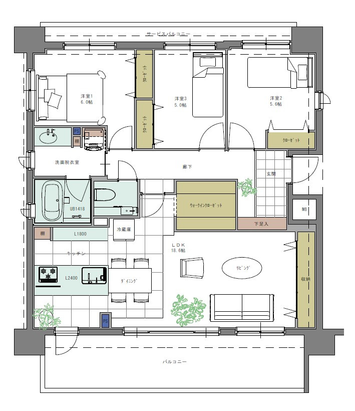 リノベーションＢ案（間取り変更）※掲載画像はリノベーション例となります。