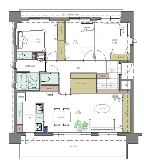 リノベーションＡ案（間取り変更）※掲載画像はリノベーション例となります。