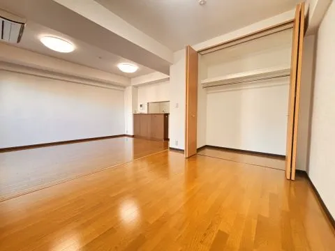 リビングクローゼットが付いているので帰ってきてすぐにお洋服を掛けたりバッグを置いておくことができます。