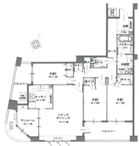3LDK、価格6780万円、専有面積89.98m2、バルコニー面積20.24m2