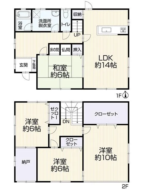 全体的にゆとりのある間取りです。収納も多く納戸とWICがございます。