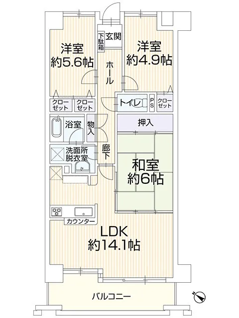 リフォーム済みですぐに新生活をスタートすることが出来ます。ファミリーにもおすすめの3LDKの物件です。