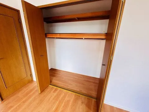 2階南東側約8帖洋室の収納です。大きめの収納なのでしっかりとお洋服など収納できます。