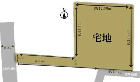 約57坪の整形地。建築条件無しの為お好きなハウスメーカーで建築可能！