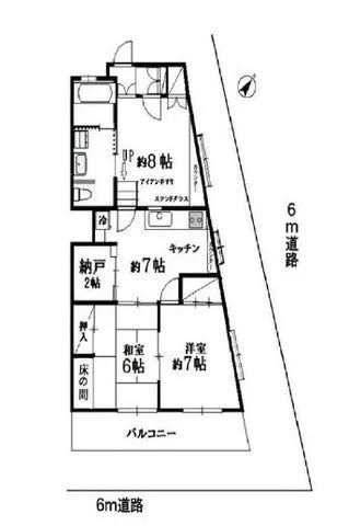 専有面積：59.60m2バルコニー：7.81m2