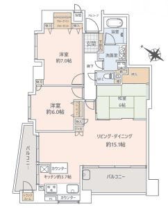 角部屋で３LDKの収納が充実した物件です。 各部屋に収納があり、とても便利な間取りです。 是非、便利な間取りを見に来てください！
