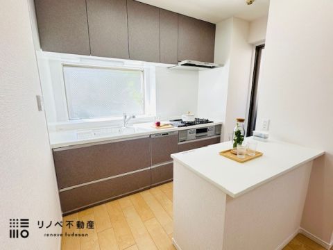 オシャレなシステムキッチンには、お掃除のしやすい換気扇、家事の負担を減らせる食器洗い乾燥機、調理がもっと美味しくなる浄水器一体型の水栓が付いています。