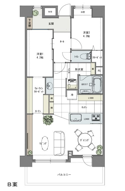 リノベーションＢ案（間取り変更）※掲載画像はリノベーション例となります。