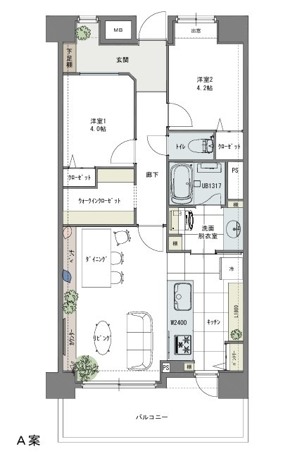 リノベーションＡ案（間取り変更）※掲載画像はリノベーション例となります。
