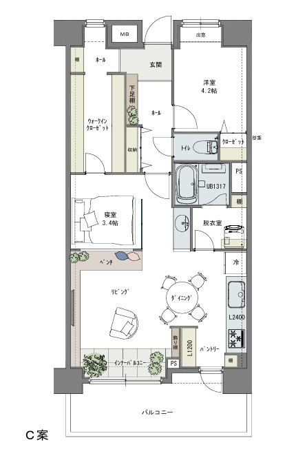 リノベーションＣ案（間取り変更）※掲載画像はリノベーション例となります。