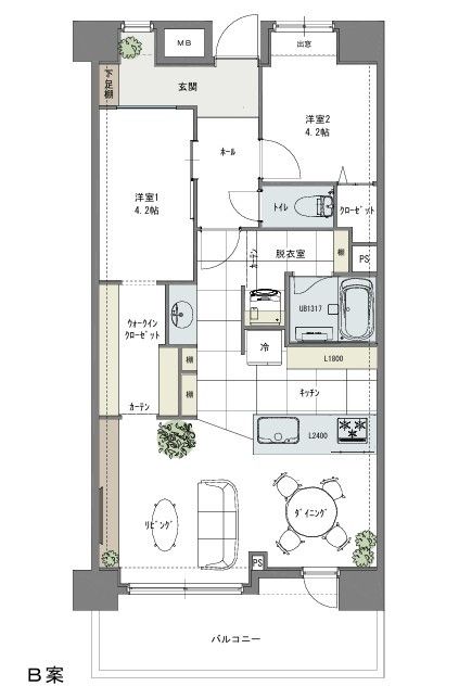 リノベーションＢ案（間取り変更）※掲載画像はリノベーション例となります。