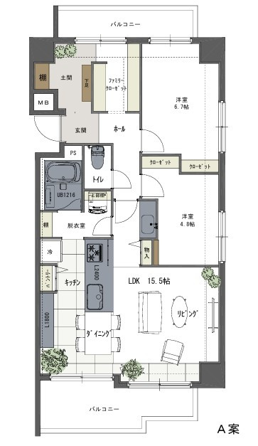 リノベーションＡ案（間取り変更）※掲載画像はリノベーション例となります。