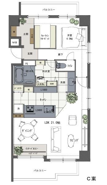 リノベーションＡ案（間取り変更）※掲載画像はリノベーション例となります。