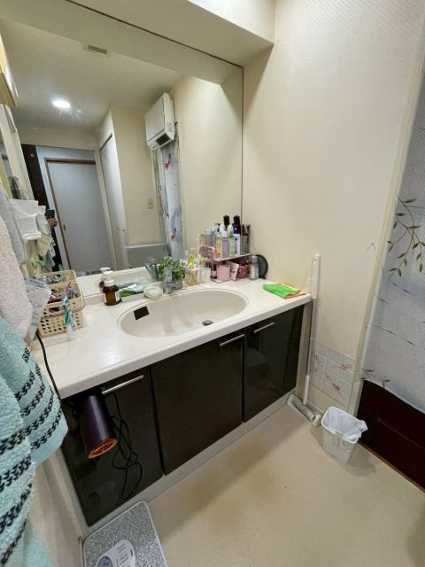 洗面台も鏡が大きく、朝の身支度がしやすいです。