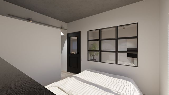 【寝室】無駄をなくし、光が素直に通り抜ける空間を目指しました。※画像は完成予想図です。※配置されている