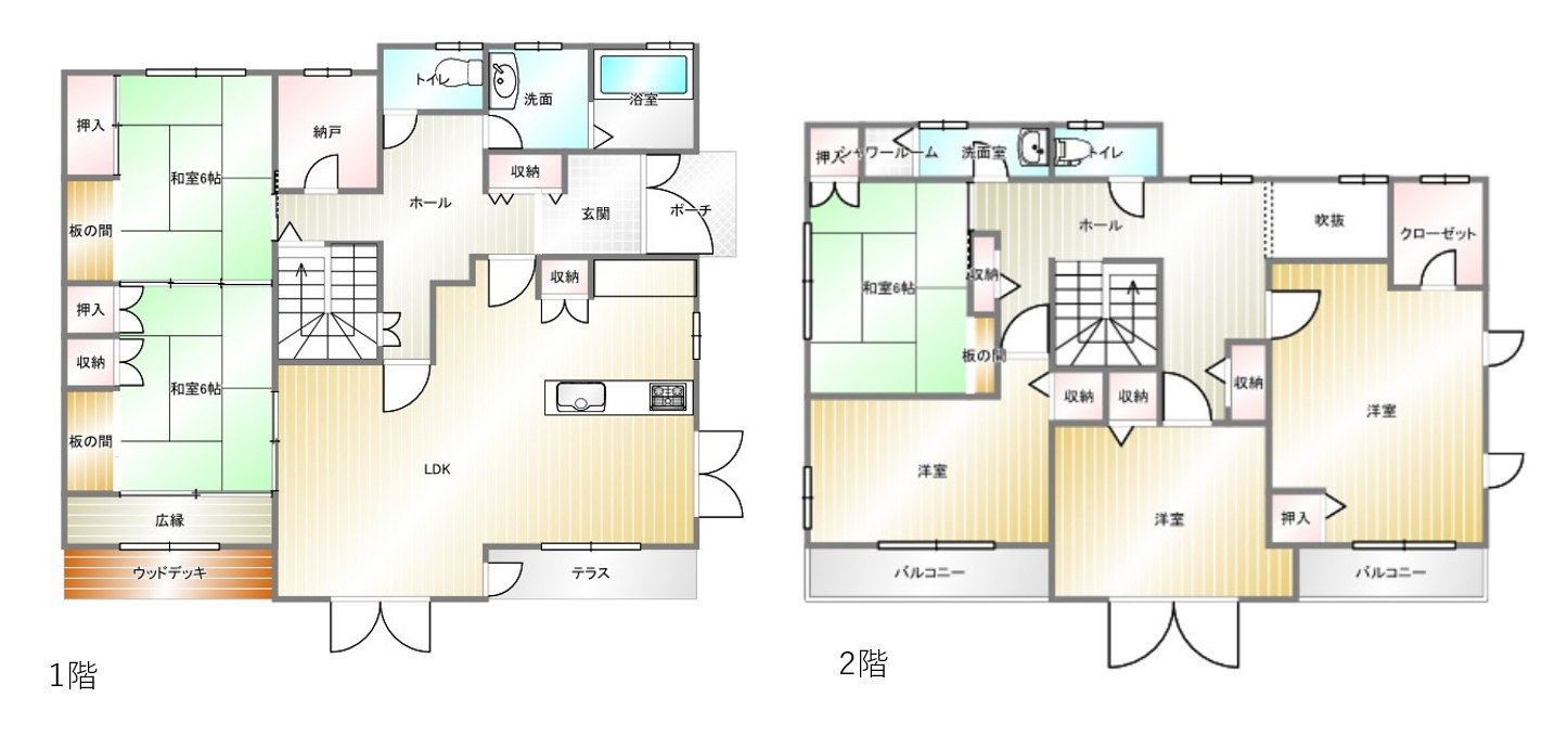 6LDKのゆとりある間取りで、家族みんながのびのびと過ごせる住まいです。