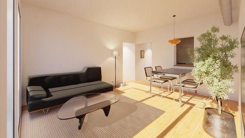 【リビングダイニング】約9.5帖街と家の気配がつながる心地よさが感じられる、陽当たりの良いリビングダイ