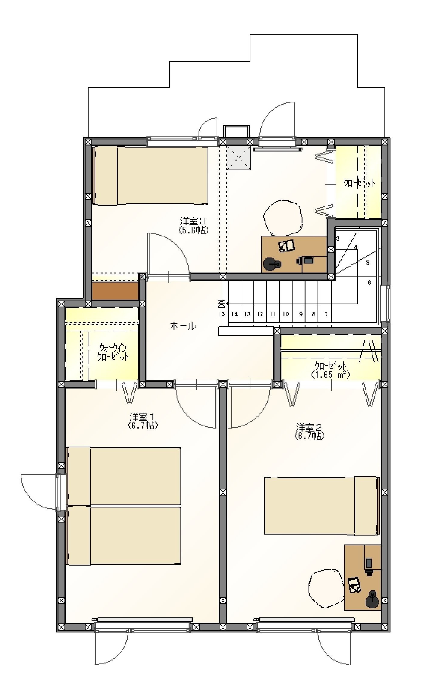 改修後2階平面図