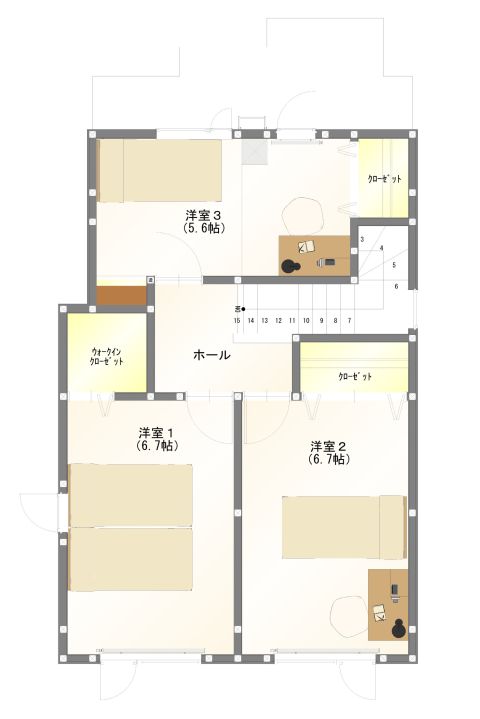 改修後2階平面図