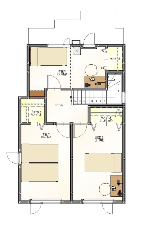 改修後2階平面図