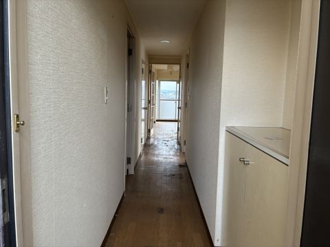 リビングからの陽ざしで明るい玄関