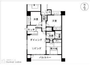 夫婦の寝室と子供部屋2つなど、３～4人家族でも各自に個室を持たせやすい3LDKの間取り