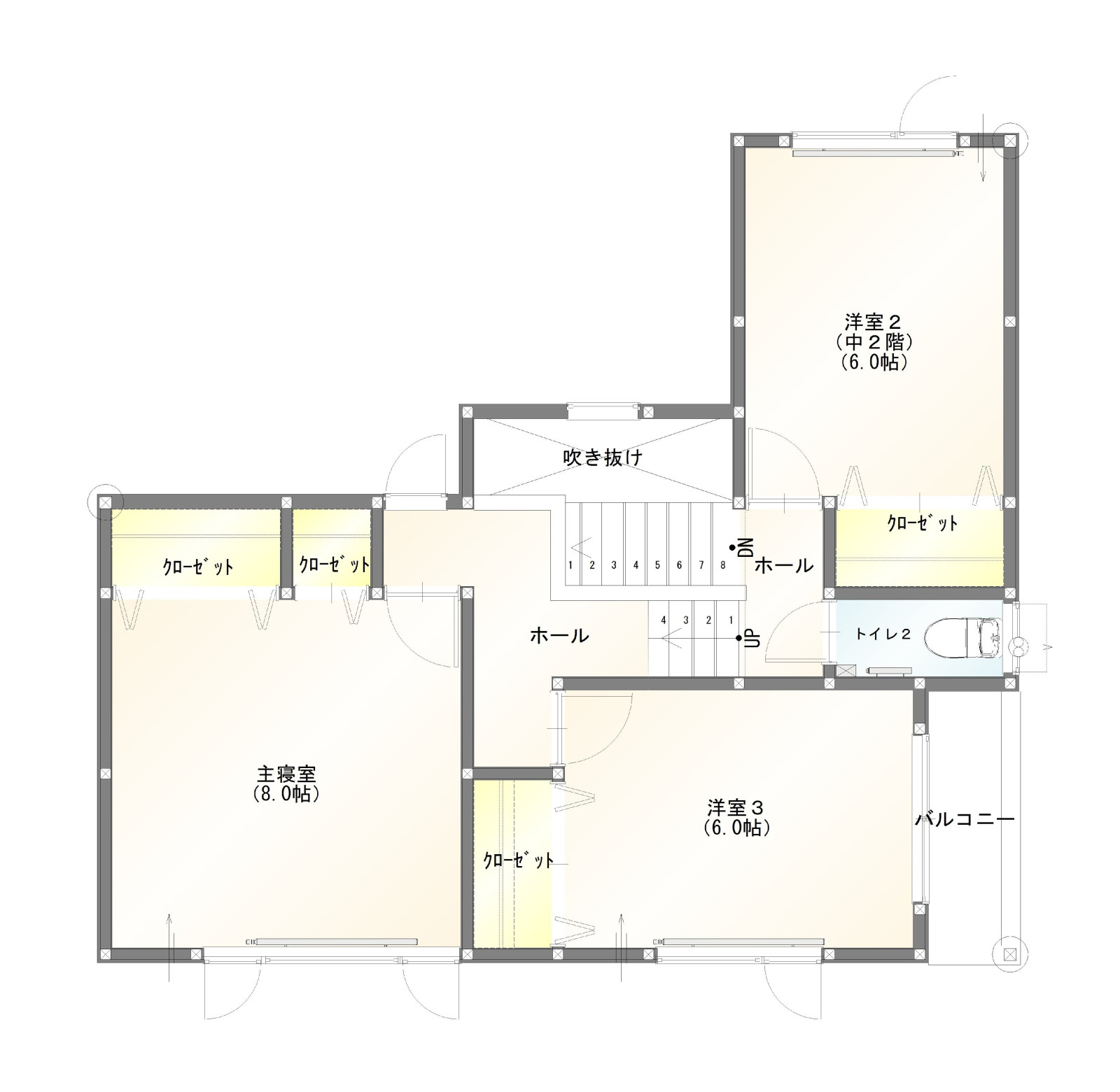 改修後2階平面図