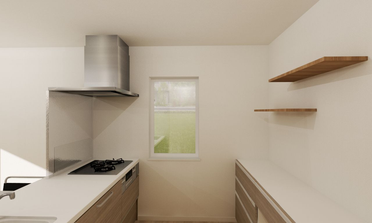 キッチン収納部イメージパース