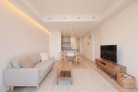 【16階×新築】北向きの開けた眺望が魅力のお部屋（AIホームステージング画像）※家具は販売に含まれません。