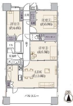 専有面積67.67㎡の３LDK