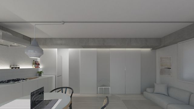 【LDK】約13.4帖※画像は完工予想パースです。※配置されている家具類は家具類は「装飾・演出」のため、販売
