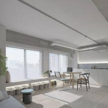 【LDK】約13.4帖※画像は完工予想パースです。※配置されている家具類は家具類は「装飾・演出」のため、販売
