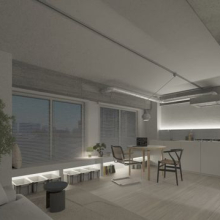 【LDK】約13.4帖※画像は完工予想パースです。※配置されている家具類は家具類は「装飾・演出」のため、販売