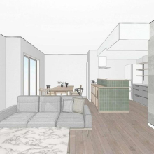 【LDK】（2LDK・LDK39m2プラン）※画像は完成予想図です。※配置されている家具類は家具類は「装飾・演出」の