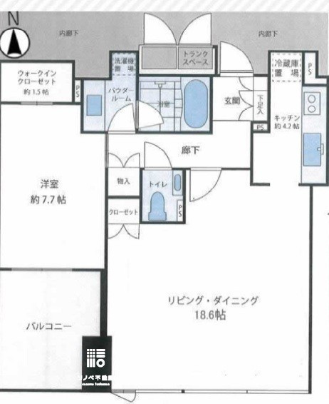 １LDK+WIC+TS　開放的でゆとりのある間取り