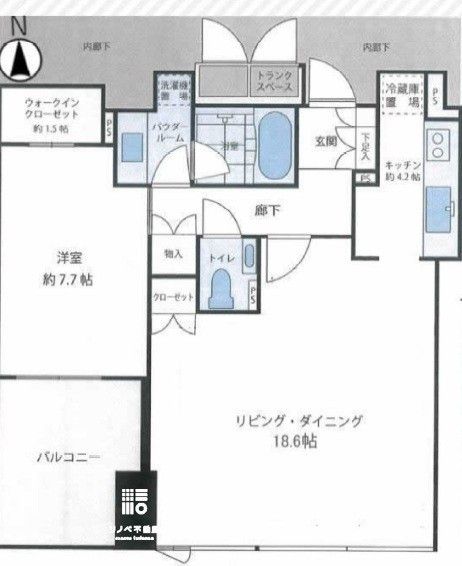 １LDK+WIC+TS　開放的でゆとりのある間取り