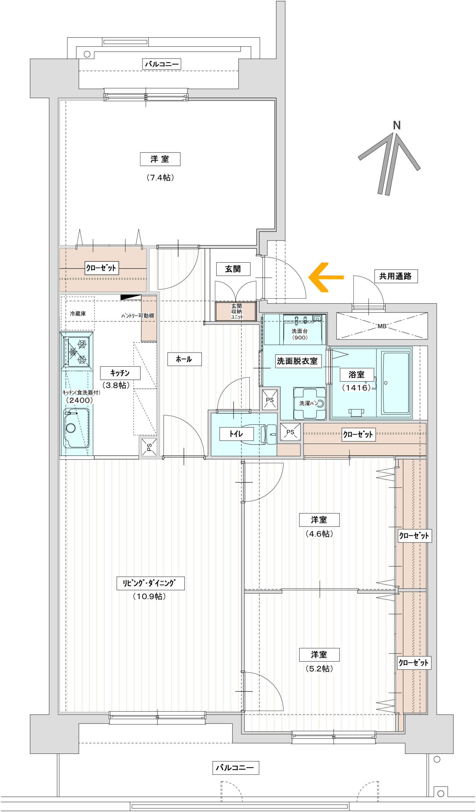 専有面積75.04㎡の大切なペットと暮らせる駅近マンションです！