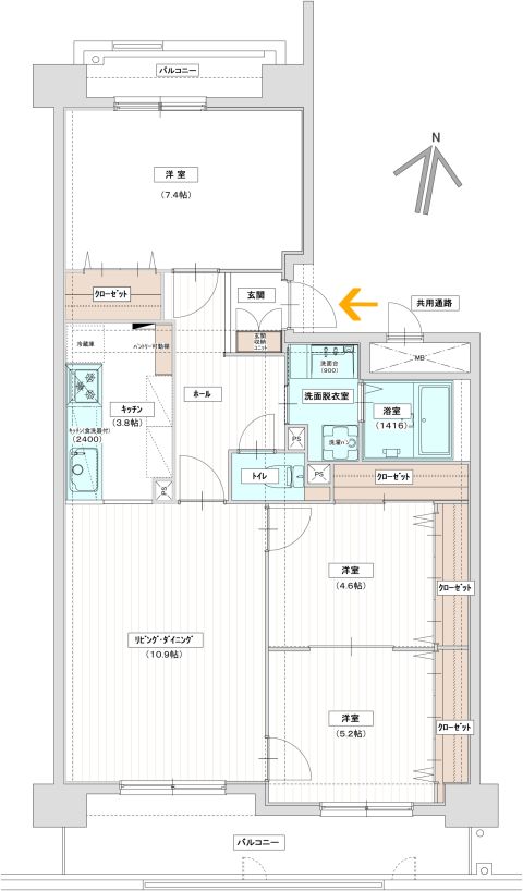 専有面積75.04㎡の大切なペットと暮らせる駅近マンションです！