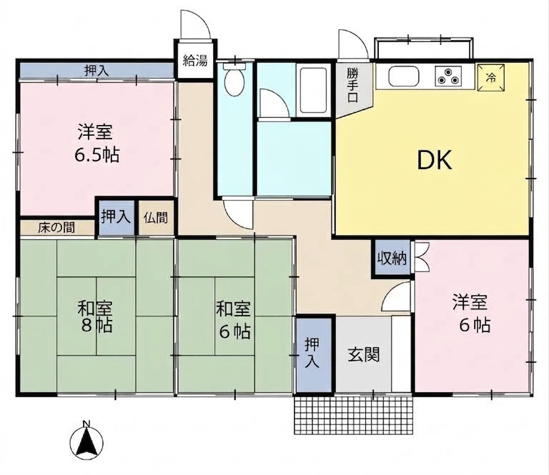 生活動線がワンフロアで完結する使いやすい平屋間取。