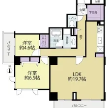 【間取図】74.68m2(壁芯) / 3LDK
