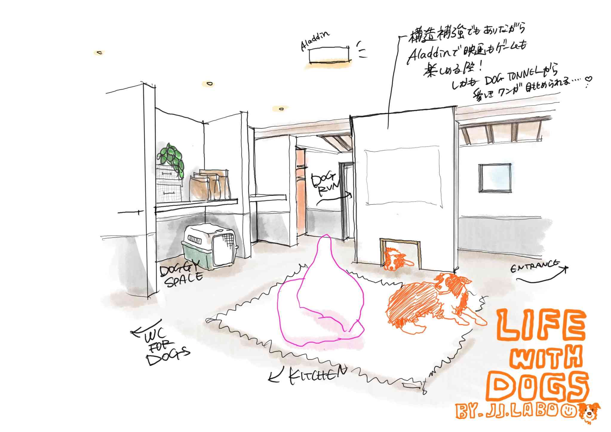 犬と人、互いの存在を大切にしながら暮らす住まいへとリノベーション。