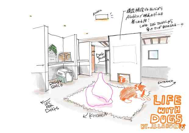 犬と人、互いの存在を大切にしながら暮らす住まいへとリノベーション。